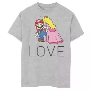 Футболка с плакатом Nintendo Mario & Peach Love для мальчиков 8–20 лет Licensed Character