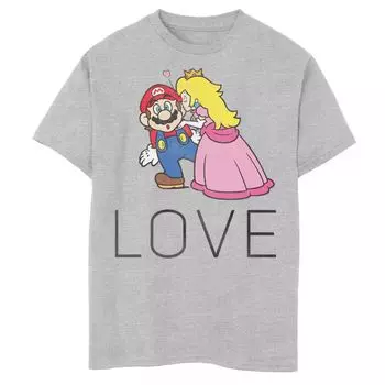 Футболка с плакатом Nintendo Mario & Peach Love для мальчиков 8–20 лет Licensed Character