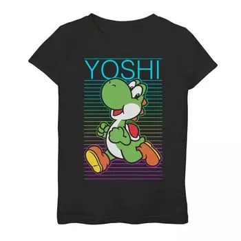 Футболка с плакатом Nintendo Yoshi Neon Grid для девочек 7–16 лет Licensed Character