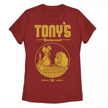Футболка с плакатом ресторана Disney Lady And The Tramp Tony's для юниоров Licensed Character