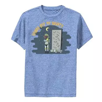 Футболка с плакатом «Руки прочь от Хэллоуина» для мальчиков 8–20 лет «Звездные войны Боба Фетт» Star Wars