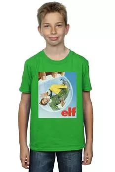 Футболка с плакатом «Снежный шар» Elf, зеленый