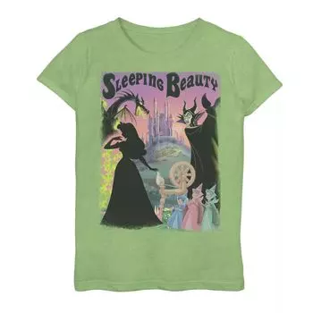 Футболка с плакатом «Спящая красавица» для девочек 7–16 лет «Аврора Малефисента» Disney