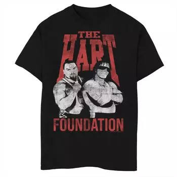 Футболка с плакатом WWE The Hart Foundation для мальчиков 8–20 лет Licensed Character