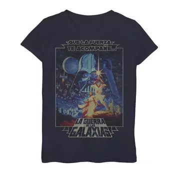 Футболка с плакатом «Звездные войны Que La Fuerza Be With You» для девочек 7–16 лет Licensed Character