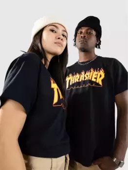 Футболка с пламенем Thrasher, черный