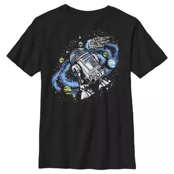 Футболка с плавающим рисунком 2 «Звездные войны» R2-D2 для мальчиков 8–20 лет Star Wars