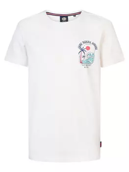 Футболка с пляжным принтом Petrol Industries, белый