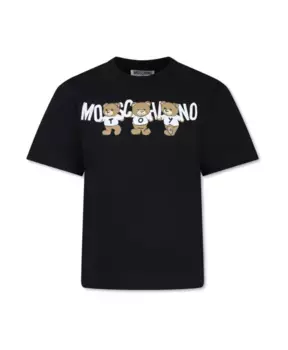 Футболка с плюшевым мишкой Moschino, черный