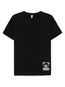 Футболка с плюшевым мишкой Moschino, черный