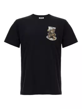 Футболка с плюшевым мишкой Moschino, черный