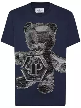 Футболка с плюшевым мишкой Philipp Plein Stones, синий