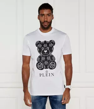 Футболка с плюшевым мишкой Regular fit Philipp Plein, белый