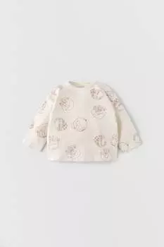 Футболка с плюшевыми животными ZARA, светлый экру
