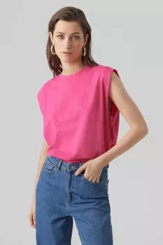 Футболка с подплечниками Vero Moda, розовый