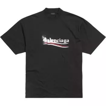 Футболка с политическим трафаретом Balenciaga, черный
