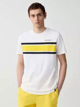 Футболка с полосатой деталью Navigare Sport, цвет optical white