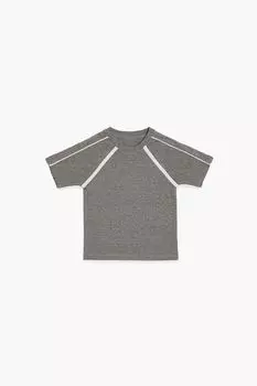 Футболка с полосатой отделкой для девочек Forever 21, серый