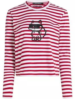 Футболка с полосатым принтом Ikon Karl Lagerfeld, красный
