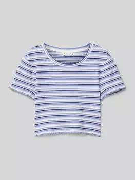 Футболка с полосатым узором Tom Tailor, сиреневый