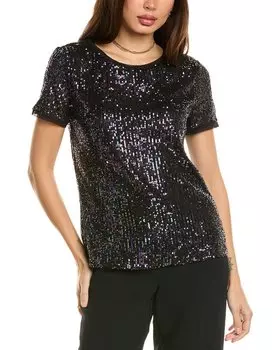 Футболка с полосками Anne Klein, черный