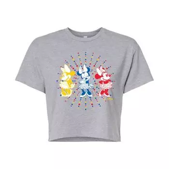 Футболка с полосками и горохом Minnie Mouse для девочек Disney, серый