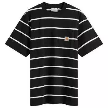 Футболка с полосками и карманом Aiken Carhartt Wip, черный