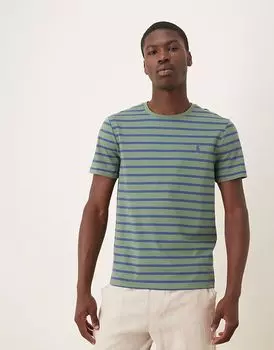 Футболка с полосками и логотипом Polo Ralph Lauren светло-зеленого/синего цвета