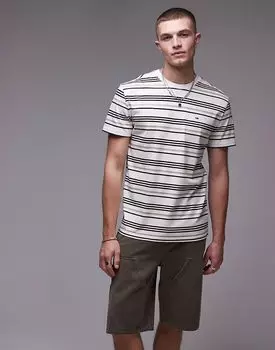 Футболка с полосками логотипа Tommy Jeans белого цвета