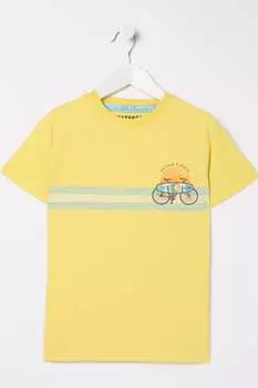 Футболка с полосками на груди Fatface Judes Fat Face, желтый