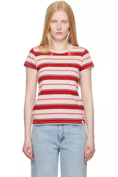 Футболка с полосками в стиле слэб Rag & Bone, цвет pnkmt