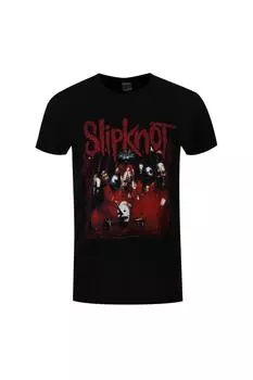 Футболка с полосой в рамке Slipknot, черный