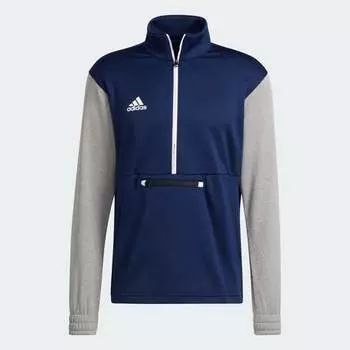 Футболка с полумолнией Adidas, team navy/medium grey heather/white