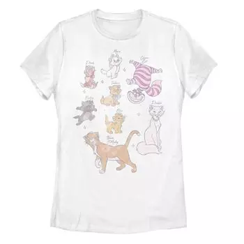 Футболка с портретами Disney's Cats of Disney Juniors и графическим рисунком Licensed Character