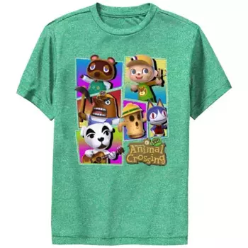 Футболка с портретами персонажей Animal Crossing для мальчиков 8-20 лет Licensed Character, цвет kelly heather