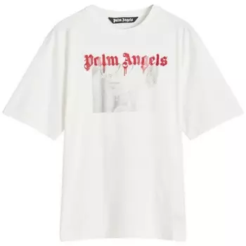 Футболка с портретным карандашом Palm Angels, белый