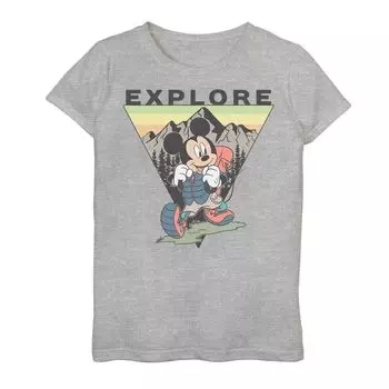 Футболка с портретным рисунком Disney Mickey Mouse Explore для девочек 7–16 лет Disney
