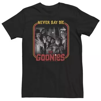 Футболка с портретом Big & Tall The Goonies Never Say Die Licensed Character, черный