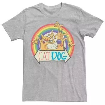 Футболка с портретом CatDog Pride Rainbow для взрослых Licensed Character