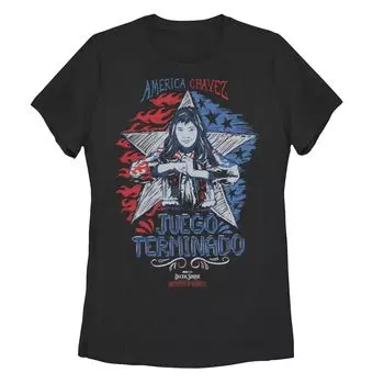 Футболка с портретом Чавеса для юниоров Marvel Juego Terminado America Chavez Licensed Character