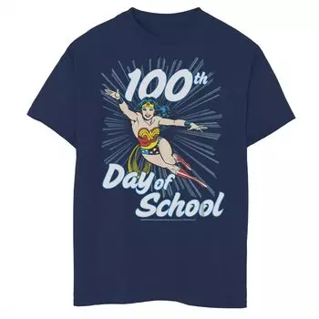 Футболка с портретом Чудо-женщины для мальчиков 8–20 лет DC Comics «100-й день школы» Licensed Character