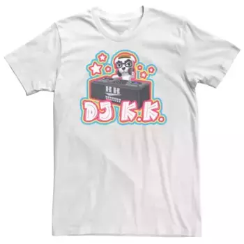 Футболка с портретом DJ K.K. из Animal Crossing для больших размеров Licensed Character, белый
