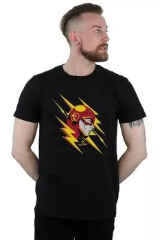 Футболка с портретом Flash Lightning DC Comics, черный