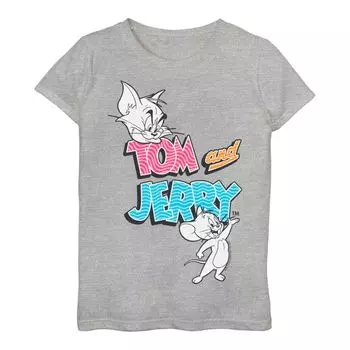 Футболка с портретом и логотипом Tom And Jerry для девочек 7–16 лет Licensed Character