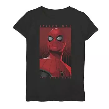 Футболка с портретом и плакатом для девочек 7–16 лет Marvel «Человек-паук вдали от дома» Licensed Character