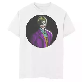 Футболка с портретом и портретом в темных кругах для мальчиков 8–20 лет DC Fandome The Joker DC Comics, белый