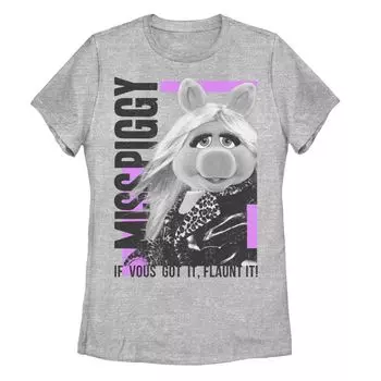 Футболка с портретом и рисунком «Flaunt It» для юниоров «Маппеты» Miss Piggy Licensed Character