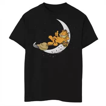 Футболка с портретом и рисунком Garfield Moonlit Broom Ride для мальчиков 8–20 лет Licensed Character