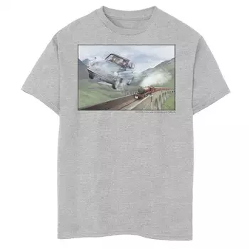 Футболка с портретом и рисунком «Гарри Поттер Гонки Хогвартс-Экспресс» для мальчиков 8–20 лет Harry Potter, цвет Athletic Heather