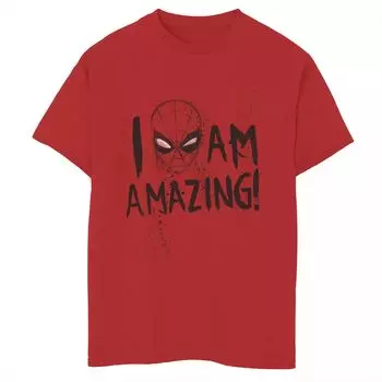 Футболка с портретом и рисунком Marvel Spider-Man I Am Amazing для мальчиков 8–20 лет Marvel